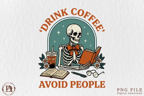 Download Skeleton Coffee Book Reading PNG - Book reading png Collection