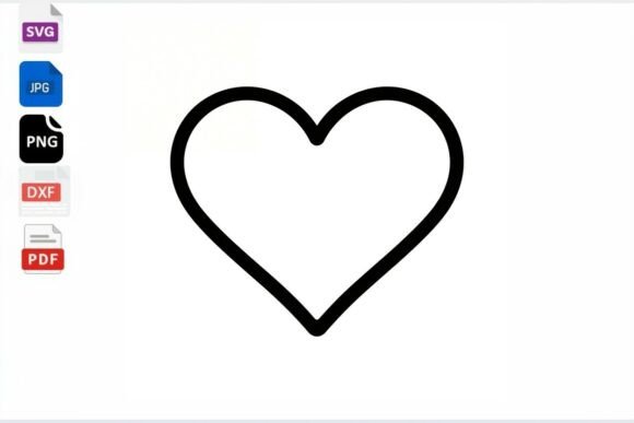 Download Outline Heart SVG PNG DXF PDF Digital - Svg png dxf Collection