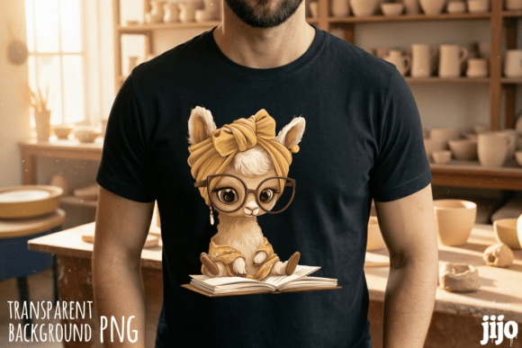 Download Llama Glasses Book Reading PNG - Premium Bundle