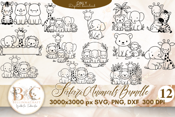 Download Safari Animals Bundle SVG PNG DXF - Svg png dxf Collection
